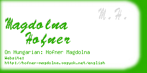 magdolna hofner business card